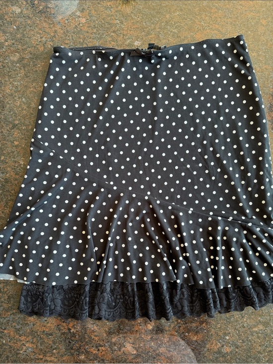 Rampage Dresses & Skirts - Rampage Black and White Polka Dot Ruffle Lace Underlay Skirt